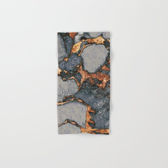GREY & GOLD GEMSTONE Hand & Bath Towel