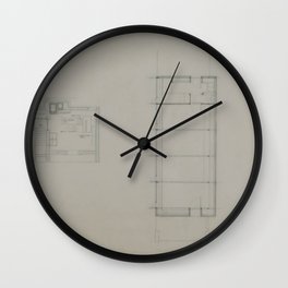Schweikher And Elting Architects - Schweikher House, Roselle, Illinois, Basement Plan (8/28/1946) Wall Clock