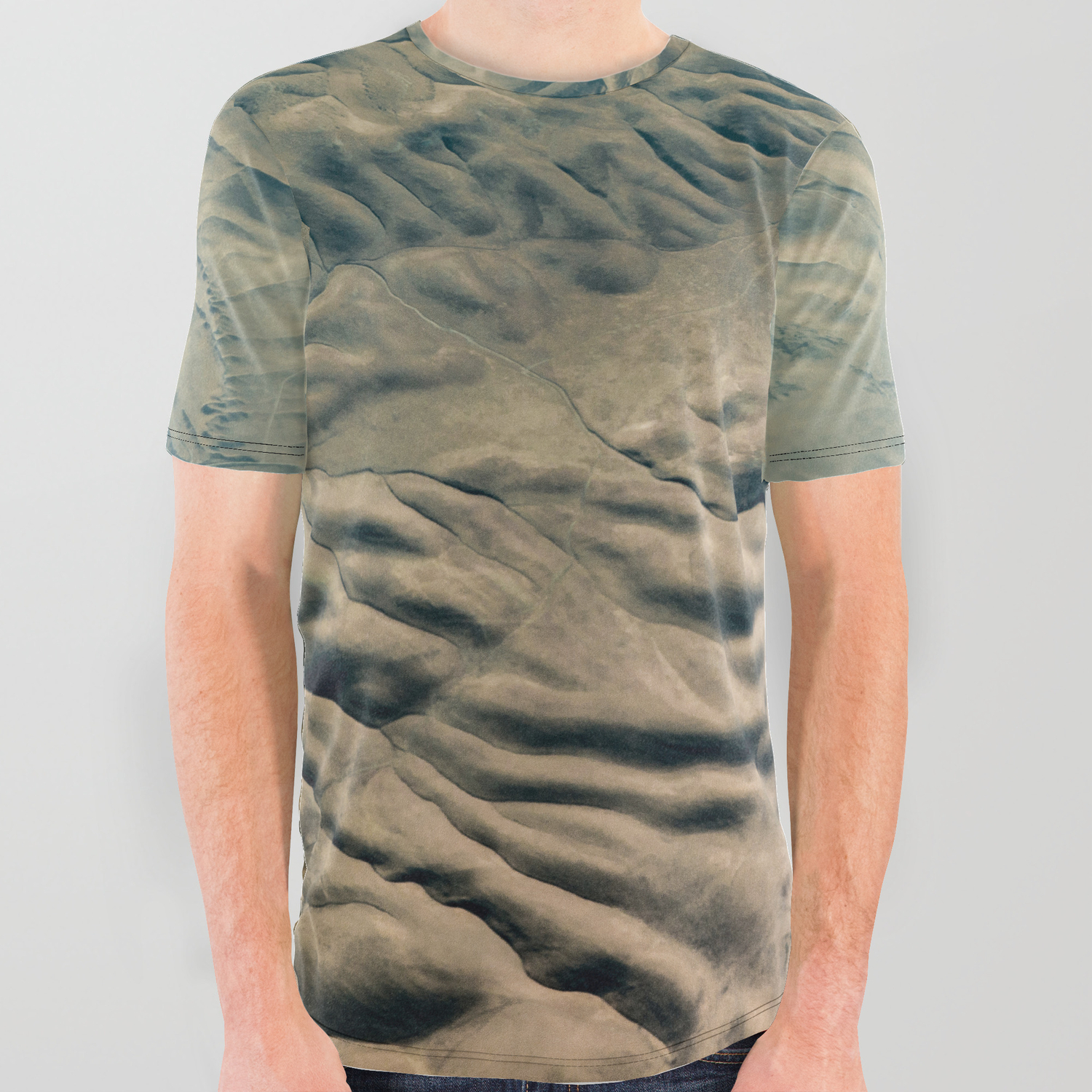 Amazing Earth Wrinkled Mountains All Over Graphic Tee By Travel Society6