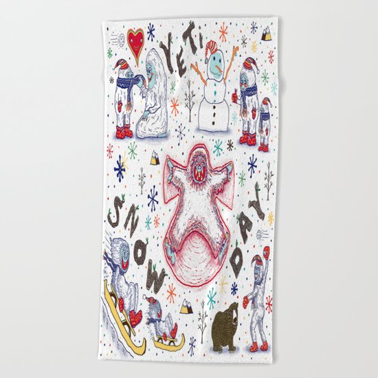 Yeti Snow Day Beach Towel