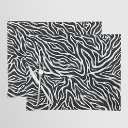 Black and White Abstract Zebra skin pattern. Digital Illustration Background Placemat