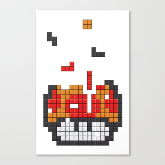 Super Mario Mushroom Tetris Canvas Print