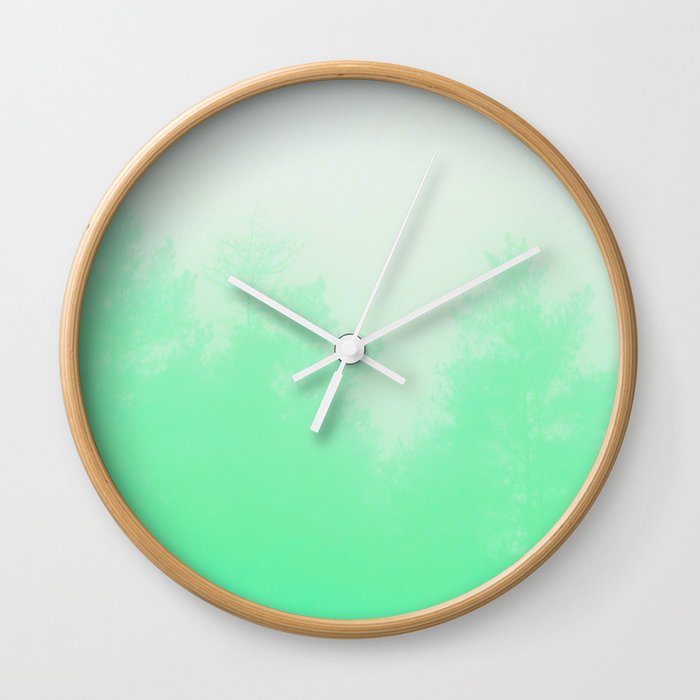 Out of focus - cool green Wall Clock