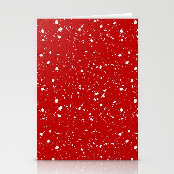 Red Terrazzo Seamless Pattern Stationery Cards