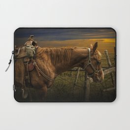 Saddle Horse on the Prairie Laptop Sleeve