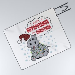 I Want a Hippopotamus for Christmas Picnic Blanket