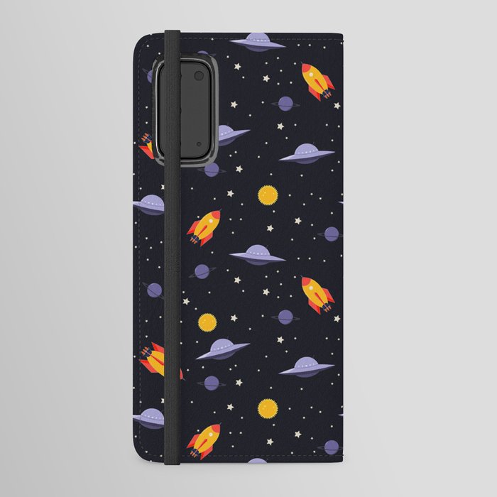 Space,planets,spaceship,moon,stars Android Wallet Case