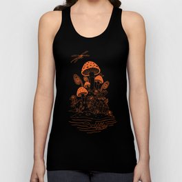 Mushroom, Frogs and Crystals with Dragofly Tank Top