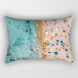 Ocean Waves Art Print, Aerial Beach Ocean Print, Summer Vibes Home Decor, Australia Beach Photography Rectangular Pillow