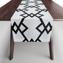 Black and Pale Gray Tessellation Line Pattern 22 Pairs Dulux 2022 Popular Colour Frosted Steel Table Runner