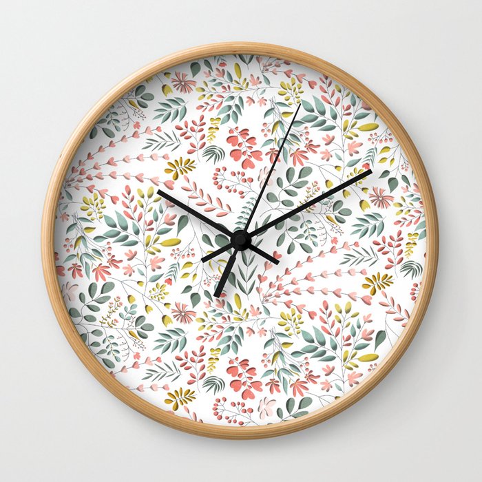Delicate Blooms Wall Clock