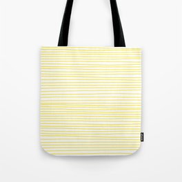 Yellow Striped Handmade Dancing lines Tote Bag