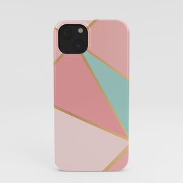 Rose Gold / Blue Triangles iPhone Case