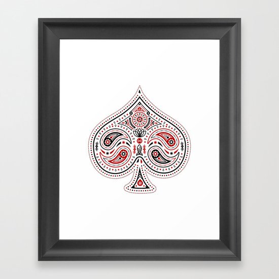 83 Drops - Spades (Red & Black) Framed Art Print