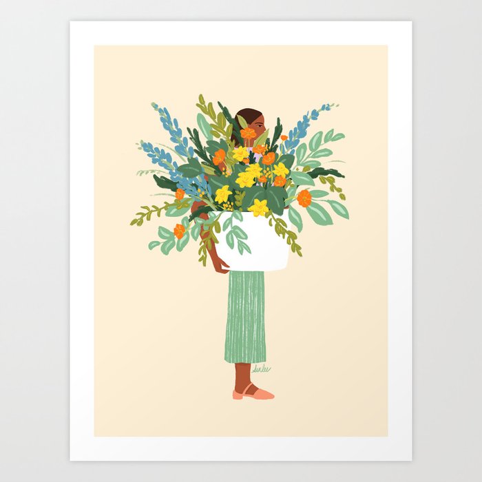Flower Lady Art Print