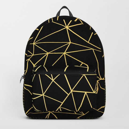 Ab Outline Grid Black and Gold Backpack