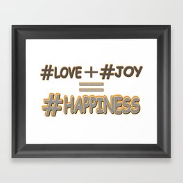 "HAPPINESS EQUATION" Cute Expression Design. Buy Now Framed Art Print