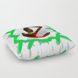 African woman with a vessel Floor Pillow