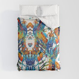 Colorful Lobster Collage Art - Sharon Cummings Comforter