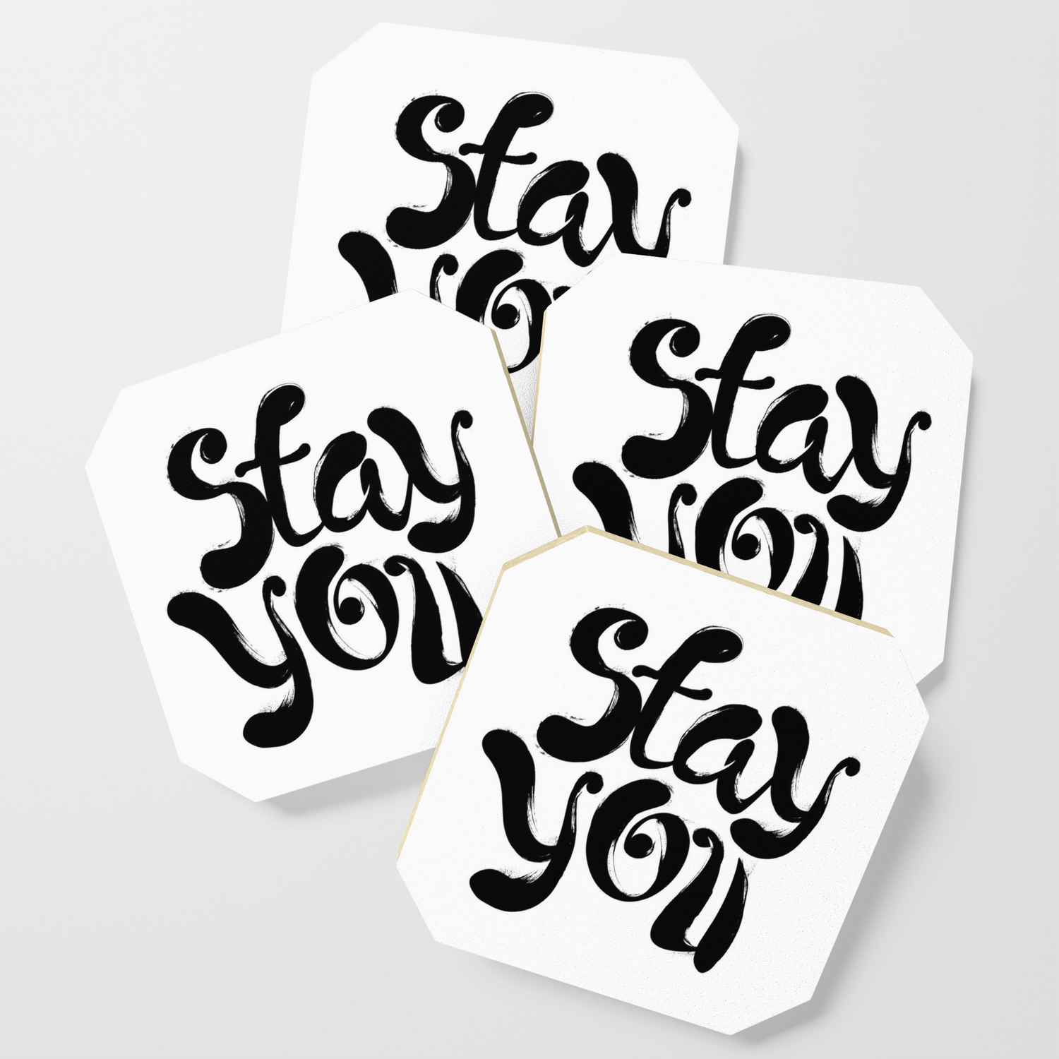Stay You Black And White Contemporary Minimalism Typography Design