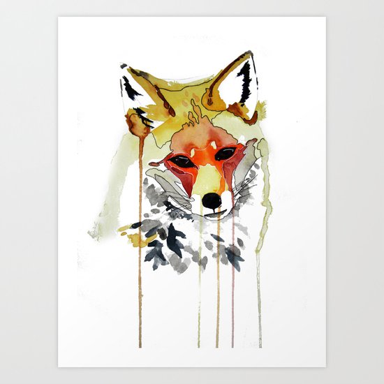 Orange Fox Art Print
