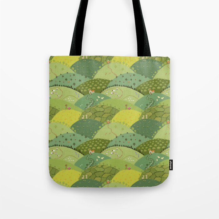 Green Hills Pattern  Tote Bag