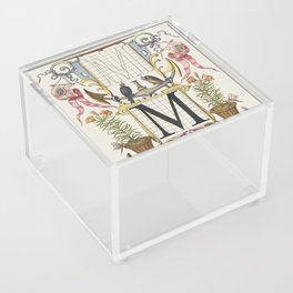 Vintage calligraphic poster 'M' Acrylic Box
