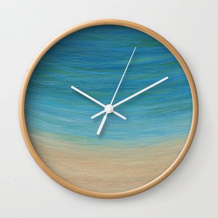 Seas The Day beach painting Wall Clock