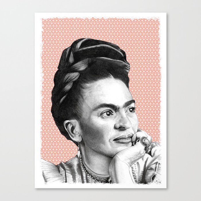 Frida Bright Print Feminist Icon Wall Art Frida Kahlo Self Portrait Bohemian Gallery Canvas Print