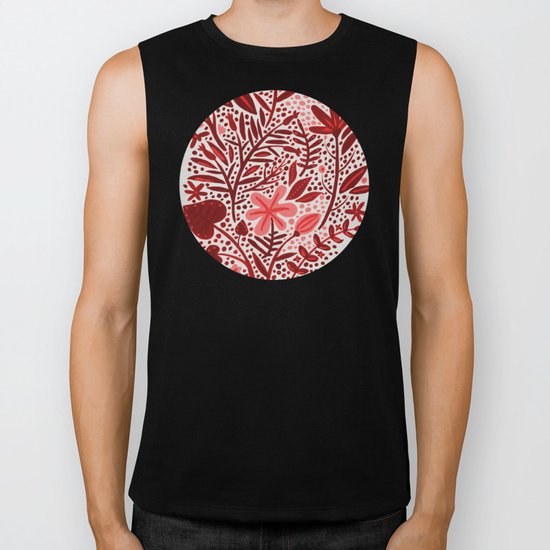 Red Garden Biker Tank
