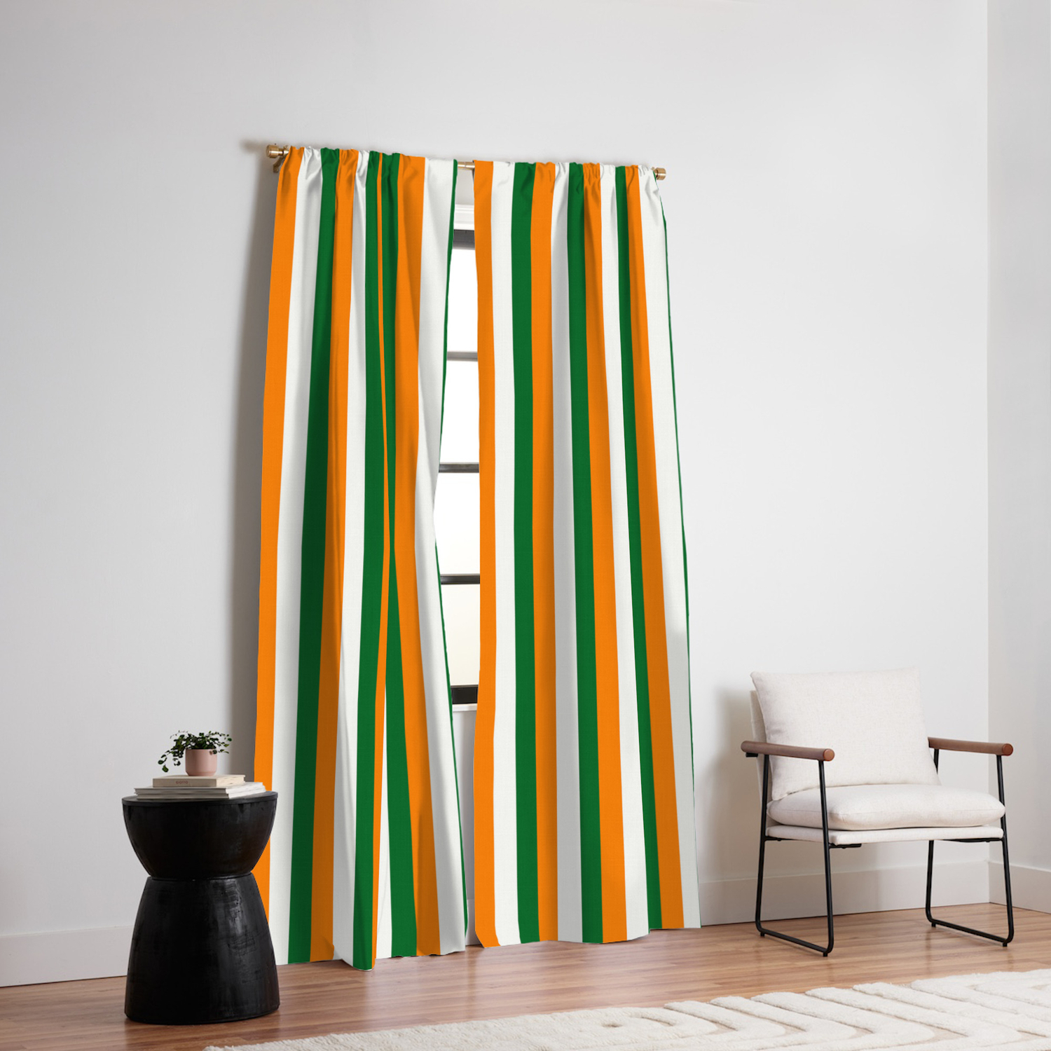 Team Colors 4 Orange Green White Blackout Curtain By