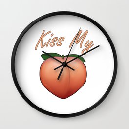 Kiss My Peachy Peach Wall Clock