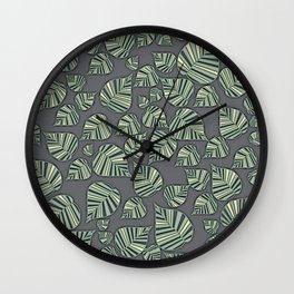 Striped leaves Wall Clock