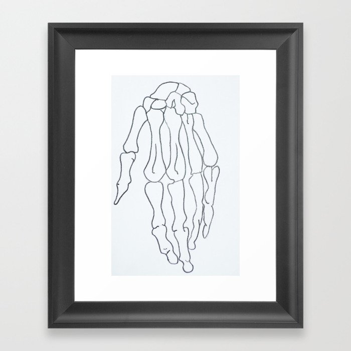 Skeleton Hand Tattoo Outline Framed Art Print By Steph Stark Society6