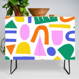 Abstract colorful geometric shape seamless pattern Credenza