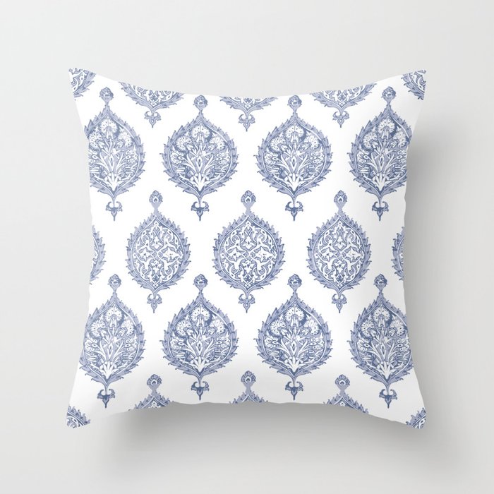Endana Medallion Print In Periwinkle Throw Pillow By Beckybailey1