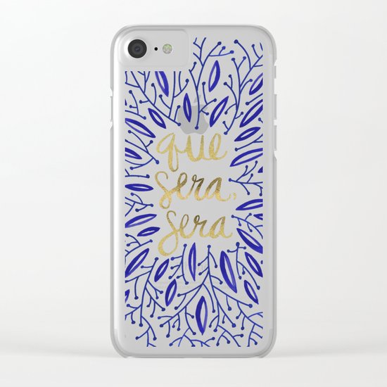 Whatever Will Be, Will Be – Navy & Gold Clear iPhone Case