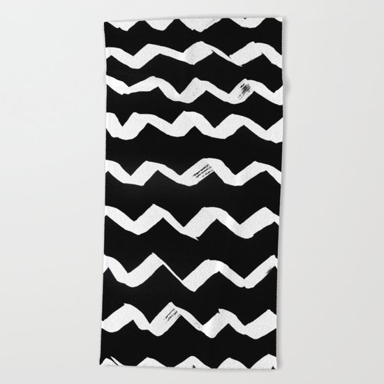 Ink Chevron(invert) Beach Towel