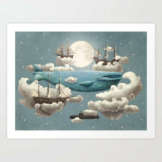 Ocean Meets Sky - colour option Art Print