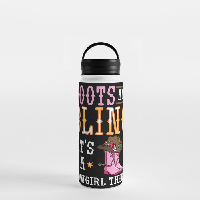 Cowgirl Boots Quotes Party Horse Water Bottle