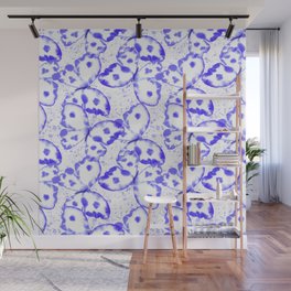Blue-White Butterflies 1. seamless pattern Wall Mural