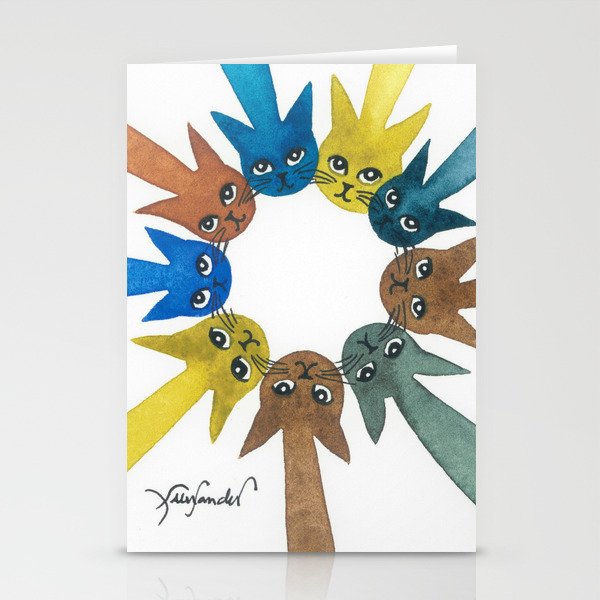 Rouen Whimsical Cats Stationery Cards