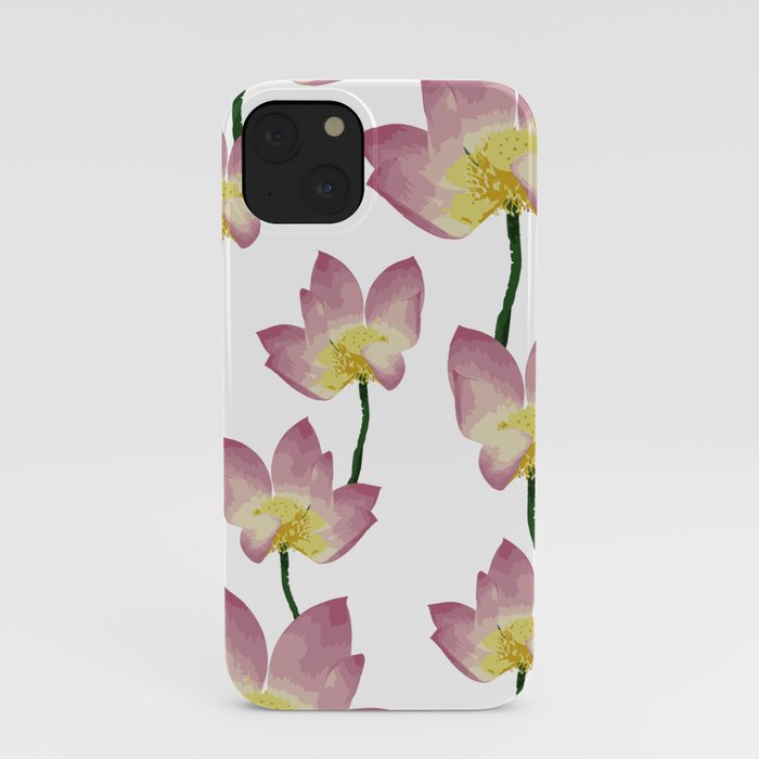 Seamless floral lotus pattern. iPhone Case