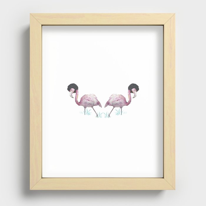 Afro flamingos Recessed Framed Print