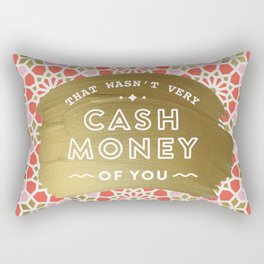 Cash Money – Coral & Gold Rectangular Pillow