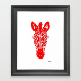 Red Zebra Framed Art Print
