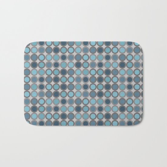 Grey blue circle 6 Bath Mat