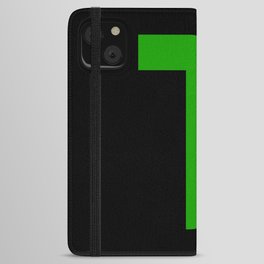Letter T (Green & Black) iPhone Wallet Case