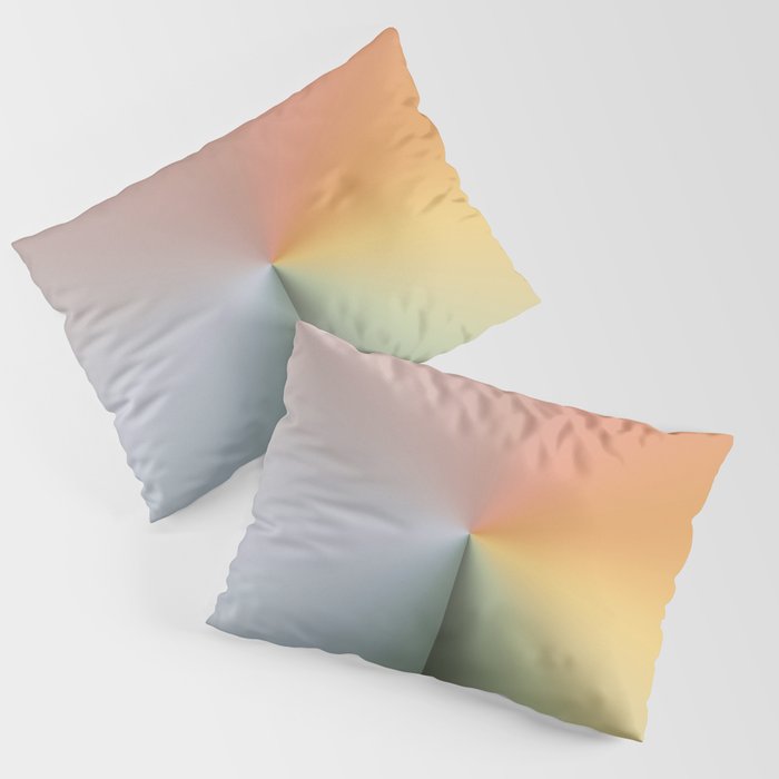 Line Gradient / Xanadu & Grey Asparagus Pillow Sham