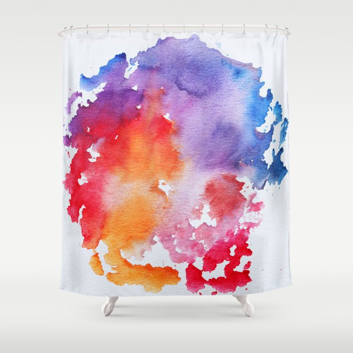 Vivid Abstract Painting With Pink Purple Red Orange Blue